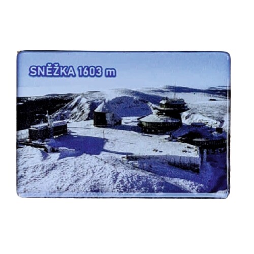 Magnetka akryl zimní Sněžka vrchol KR10