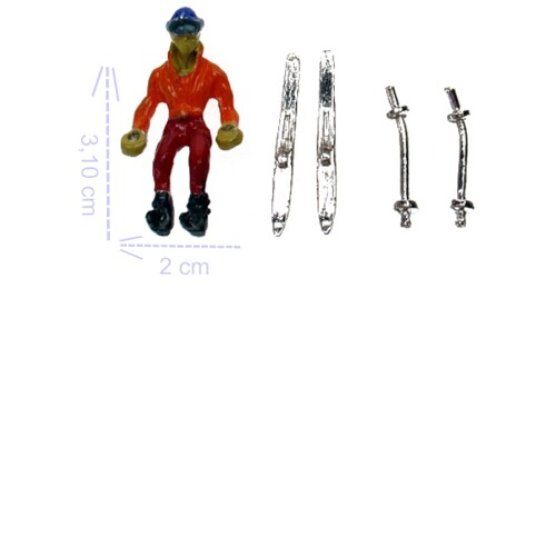 Figurka lyžař - sjezdař č.1 - barevný