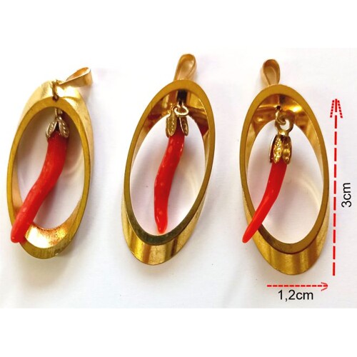 Přívěsek korál v oválu