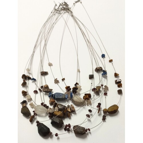 Náhrdelník bižuterní struna s minerály 02