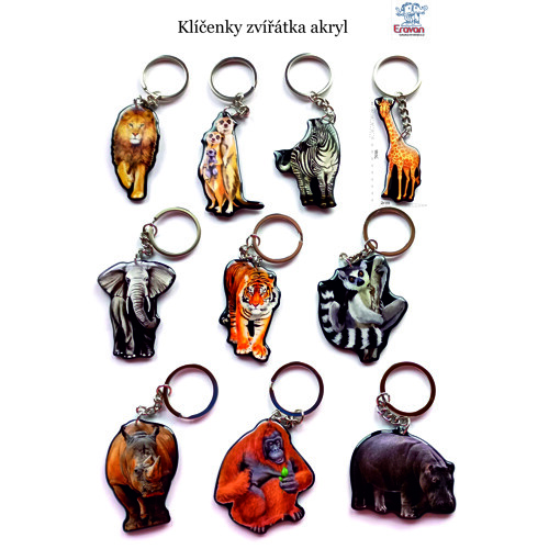 Klíčenky zvířátka akryl