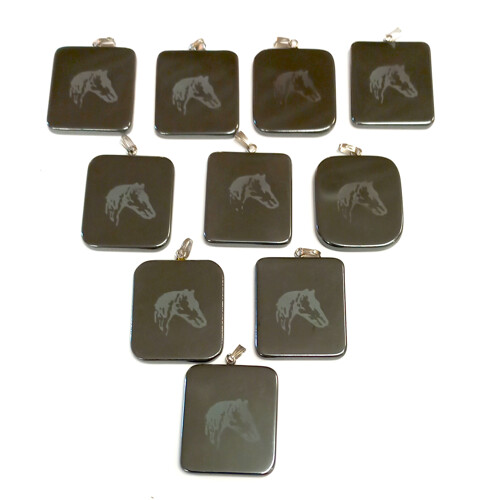 Přívěsek hematit hlava koně