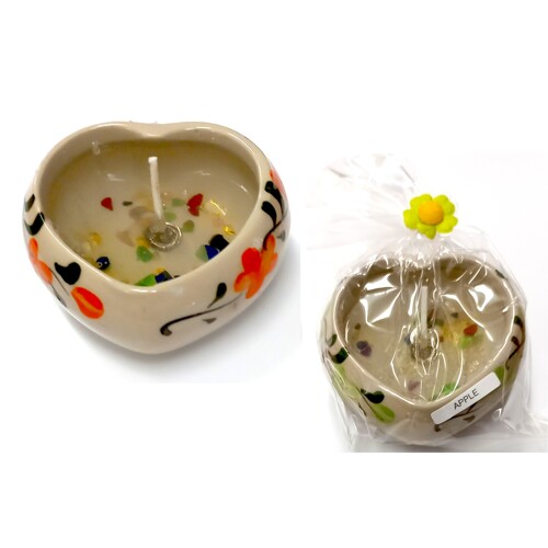 Keramický svícen  aroma srdce s minerály