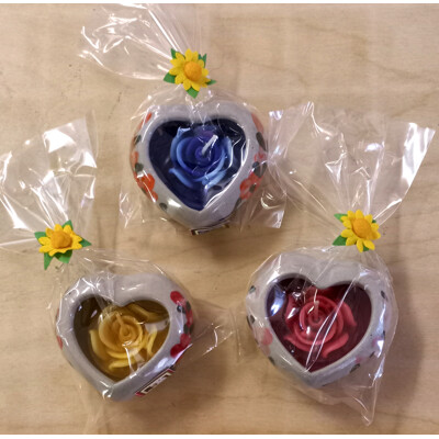 Keramický svícen s vonnou svíčkou - srdce velké