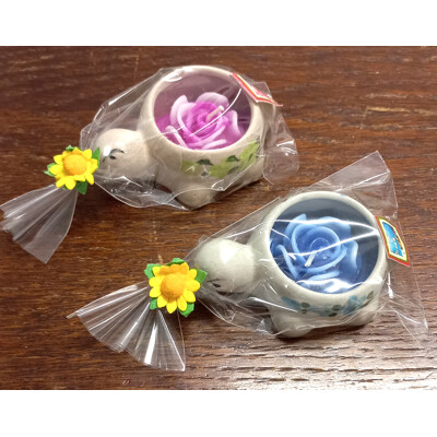 Porcelánový svícen s vonnou svíčkou - želva velká