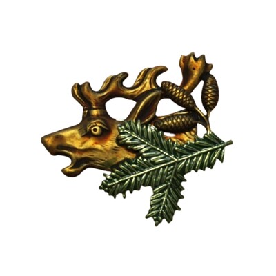 35. Hlava jelena, šišky - ručně barvené