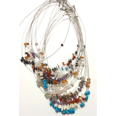 Náhrdelník bižuterní struna s minerály 01