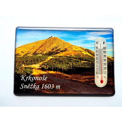 Magnetka akryl s teploměrem letní Sněžka KR05
