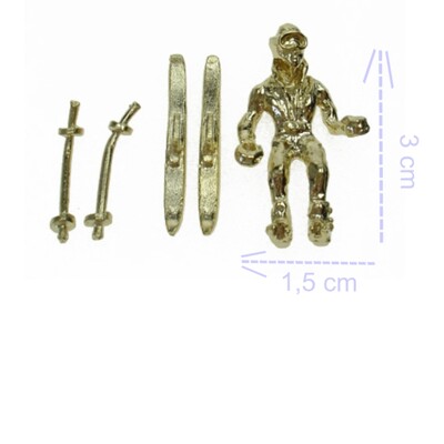 Figurka lyžař - sjezdař č.2 - zlatý