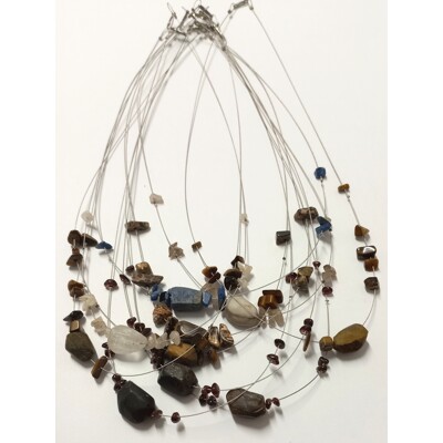 Náhrdelník bižuterní struna s minerály 02