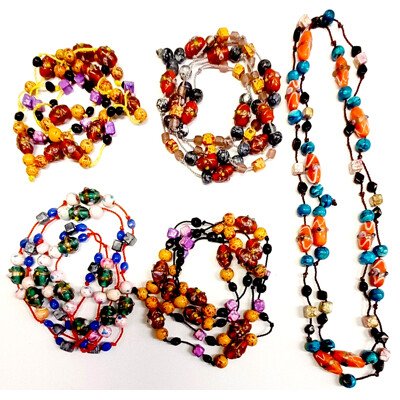 Náhrdelník bavlněná šňůrka s korálky