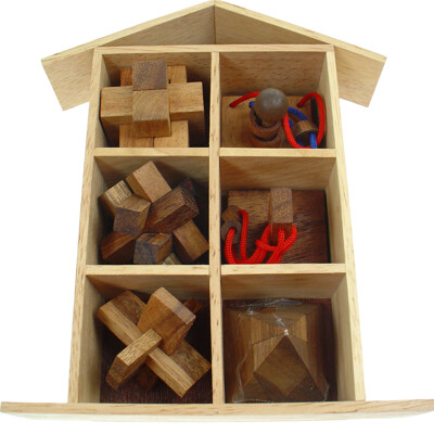 Sada hlavolamů 6ks - Domeček