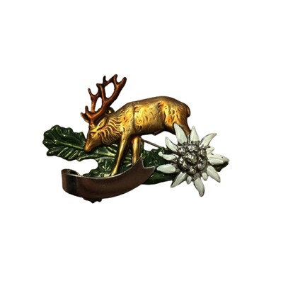 41. Jelen celý, stuha, protěž, úlomek - ručně barvené