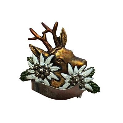 42. Hlava srnce, stuha, dvě protěže - ručně barvené