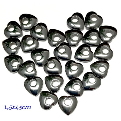 Přívěsek hematit srdíčko 1,5x1,5cm