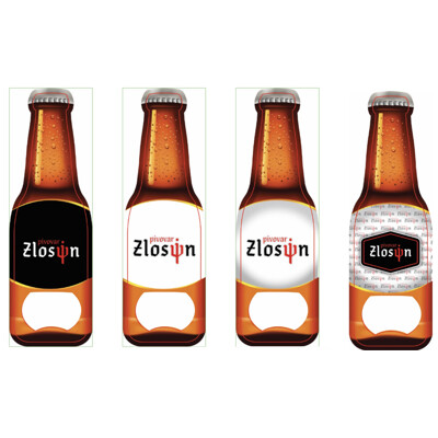 Otvírák kovový ve tvaru láhve-magnetka