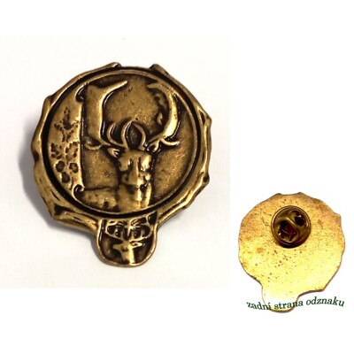 Lovecký odznak č.4 odlévaný , hlava daněk